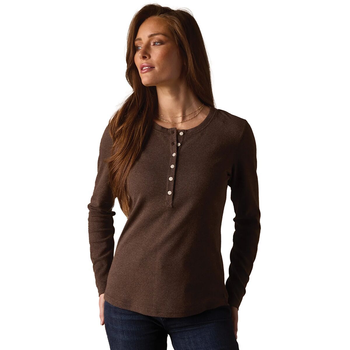Image of The Normal Brand Puremeso Henley - Women's Java, S