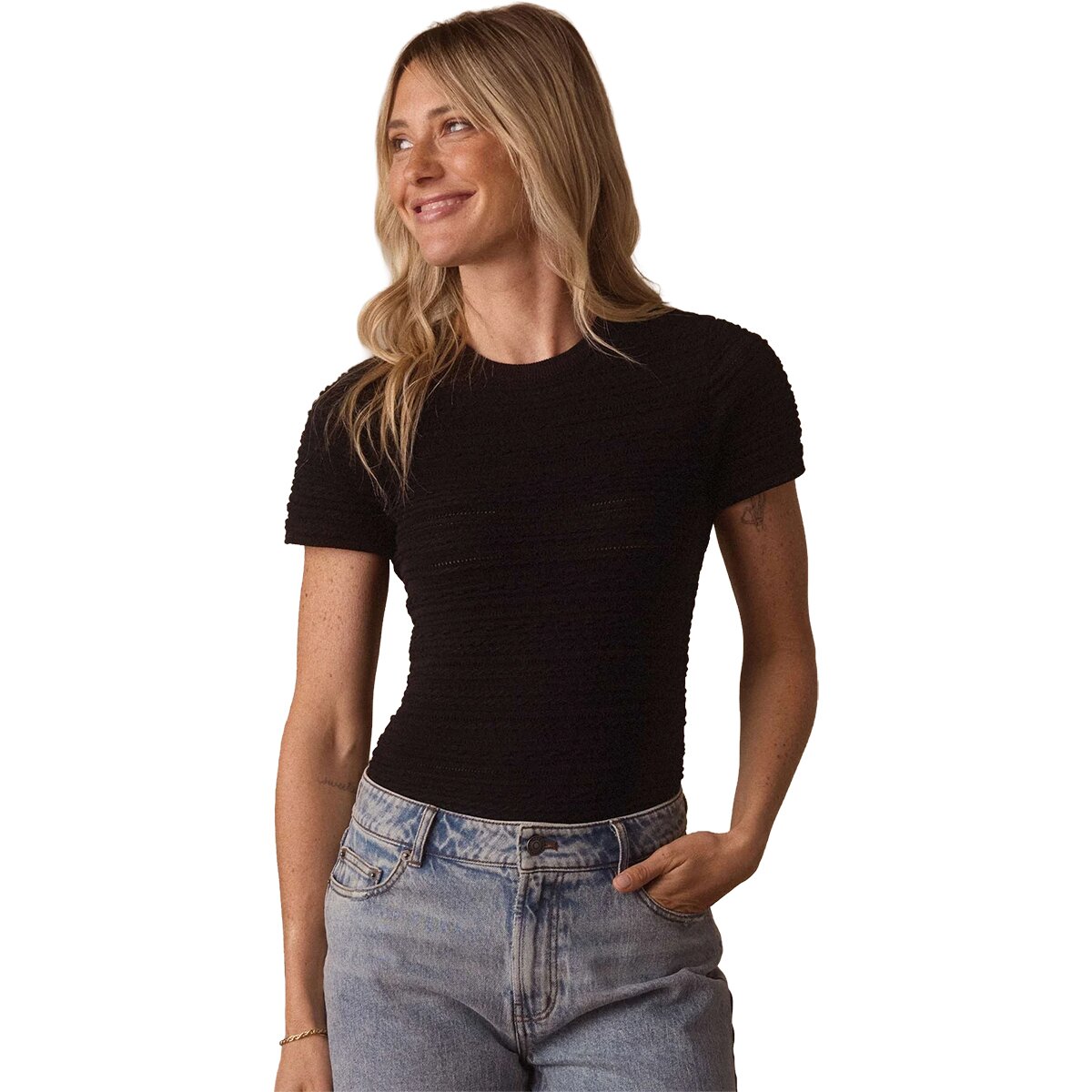 The Normal Brand The Normal Brand Marie Novelty Stitch T-Shirt - Women's Black, XL