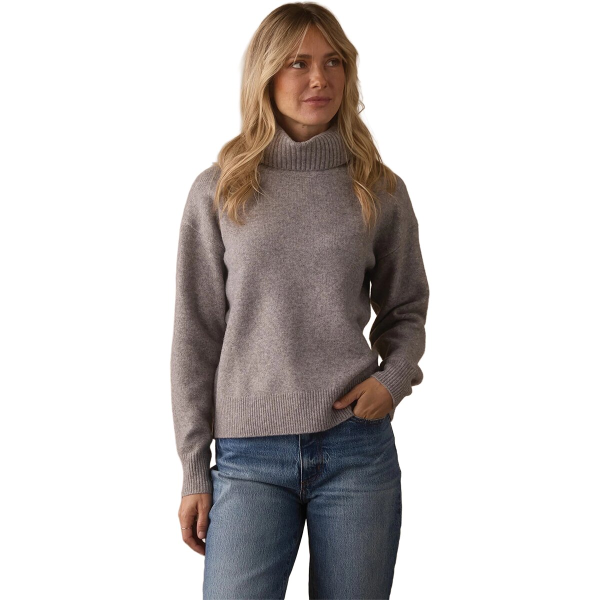 Image of The Normal Brand Arvada Hi-Neck Sweater - Women's Heather Grey, XS