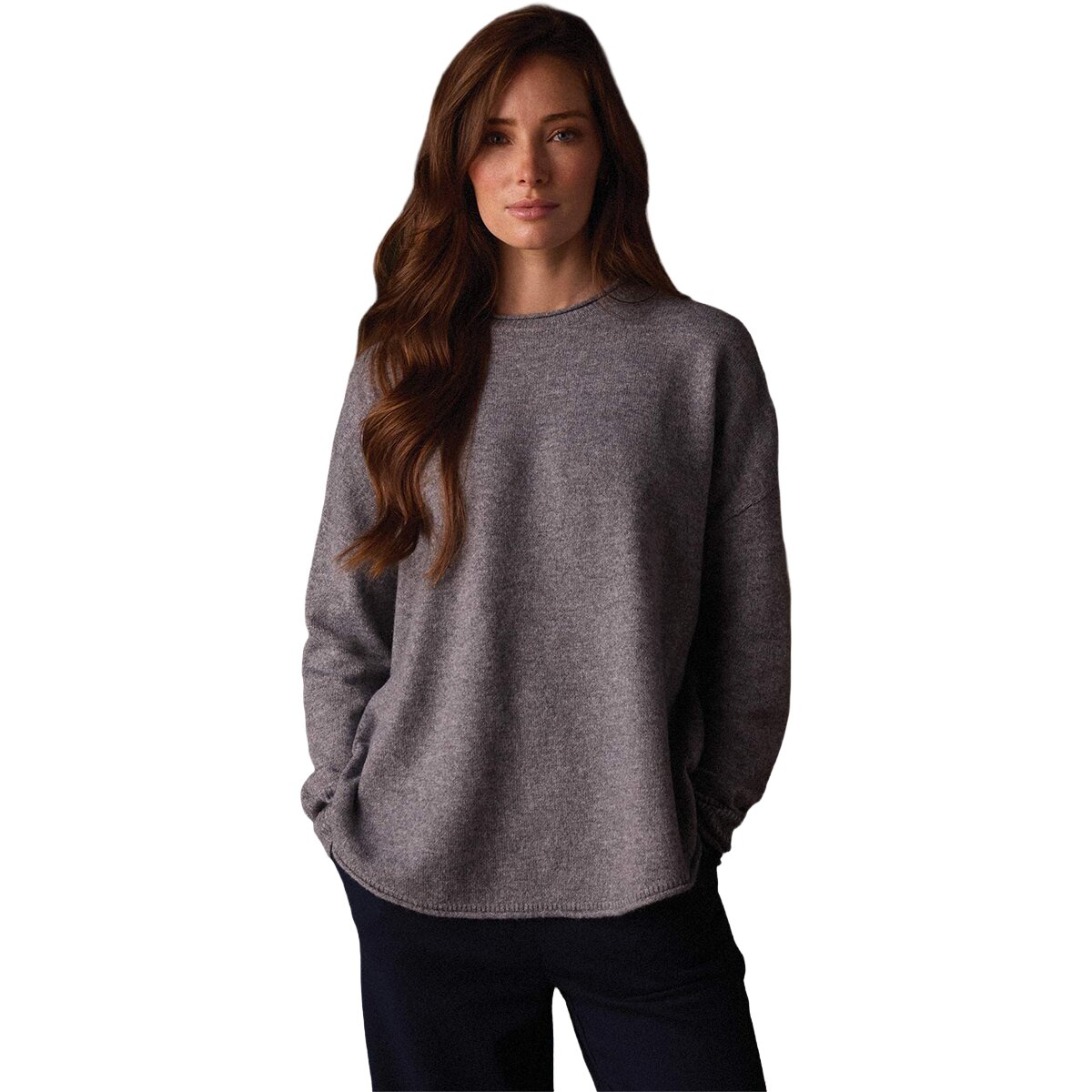 Image of The Normal Brand Marianna Crewneck Sweater - Women's Dark Grey, XS