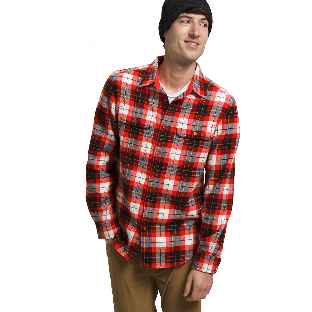 The North Face Arroyo Flannel Shirt - Men's Fiery Red Medium Icon Plaid 2, M