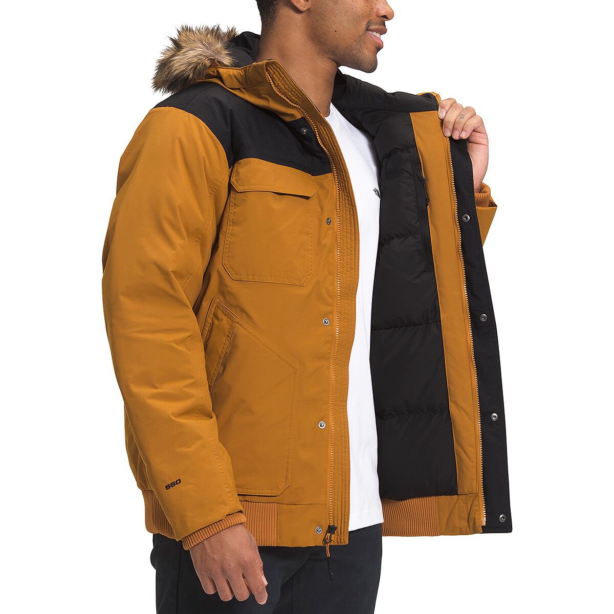 Mens TNF The North Face Gotham III 550-Down Warm Insulated Winter Jacket  Yellow