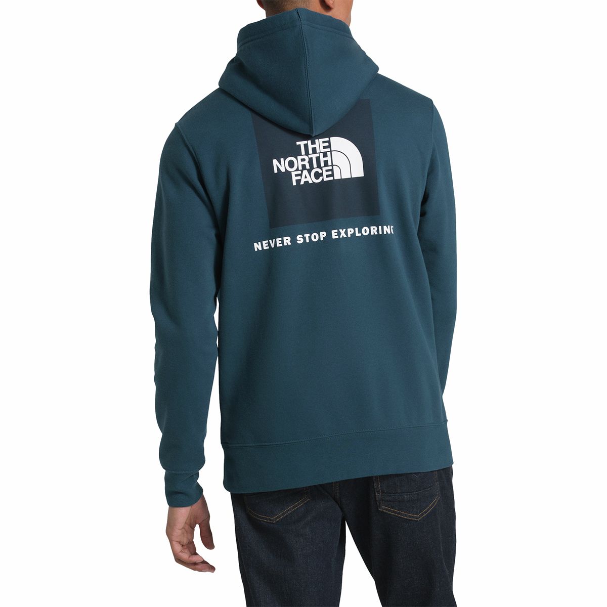 men's red box pullover hoodie