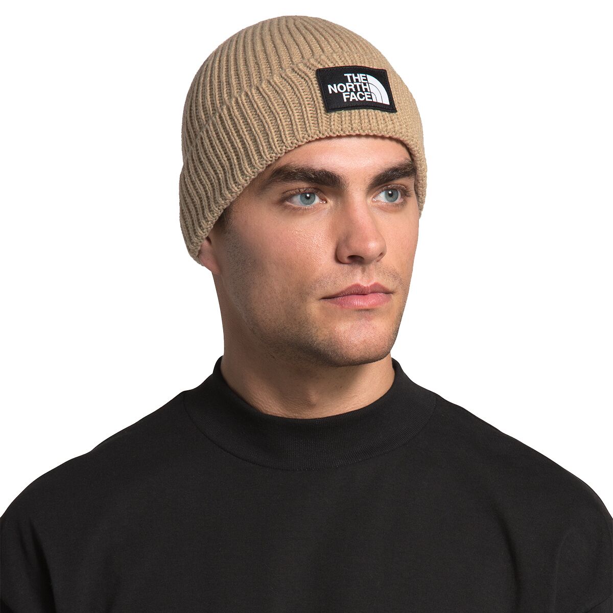 logo box beanie man black in wool