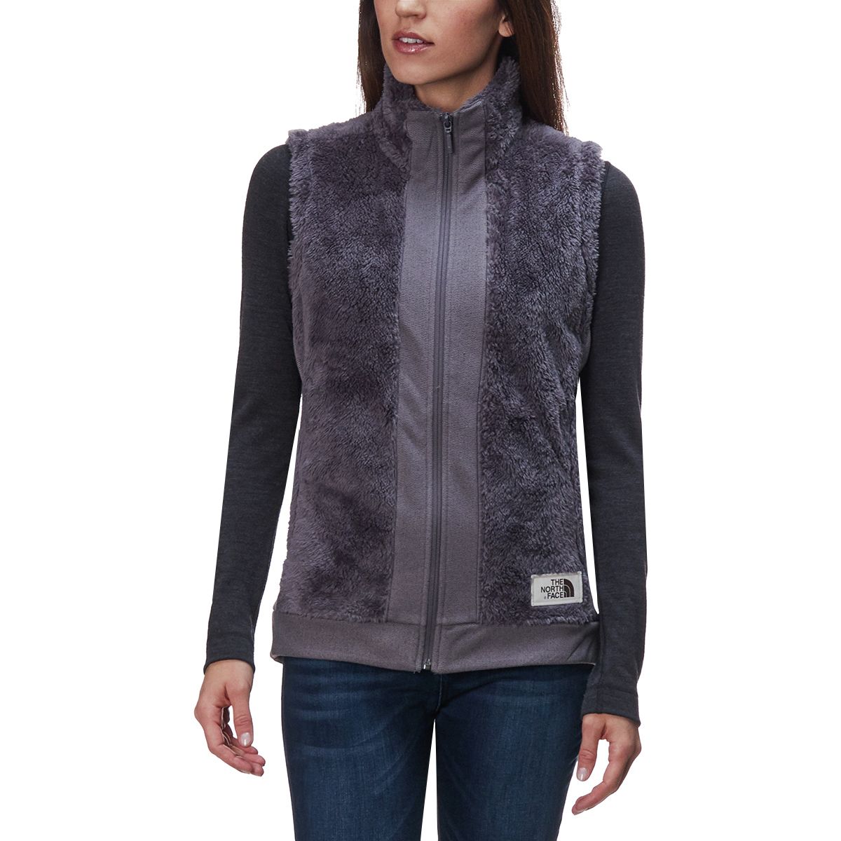 womens north face furry fleece vest