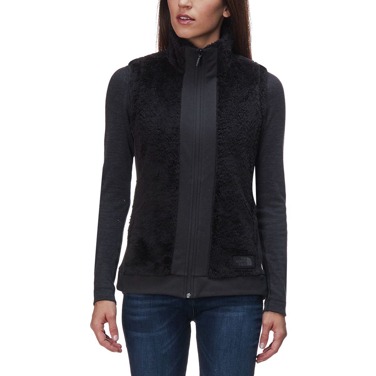 north face furry vest