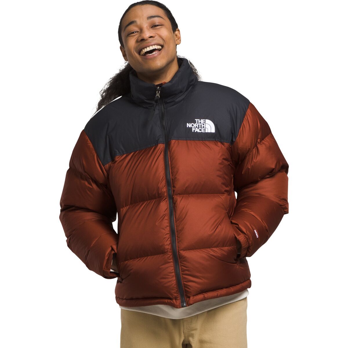 1996 Retro Nuptse Jacket Men's Brandy Brown/TNF Black, M by The North