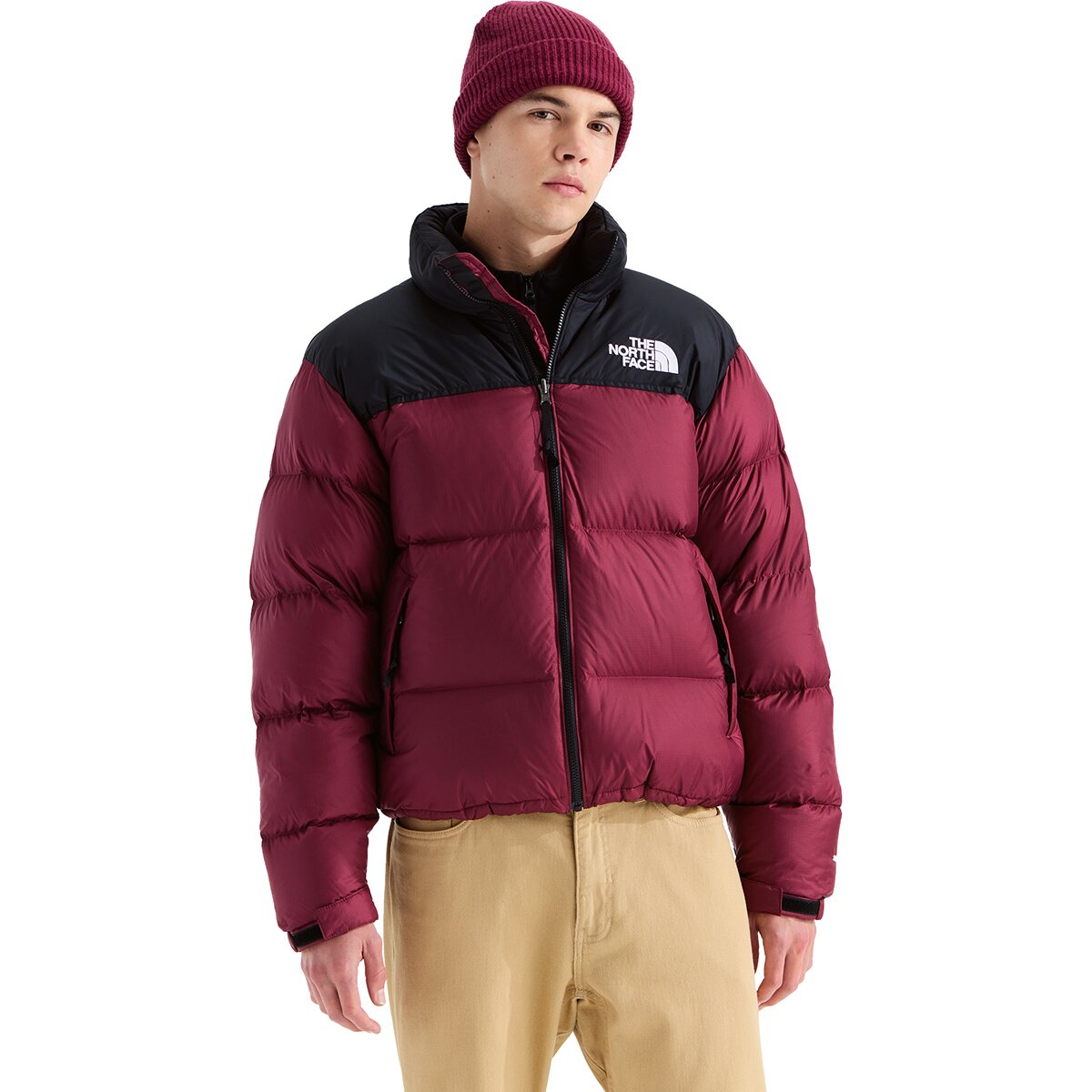 Image of The North Face 1996 Retro Nuptse Jacket - Men's Burgundy Crush/TNF Black, XXL