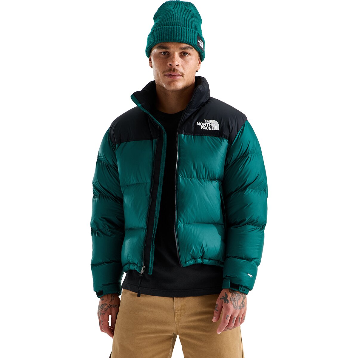 Image of The North Face 1996 Retro Nuptse Jacket - Men's Pacific Teal/TNF Black, L