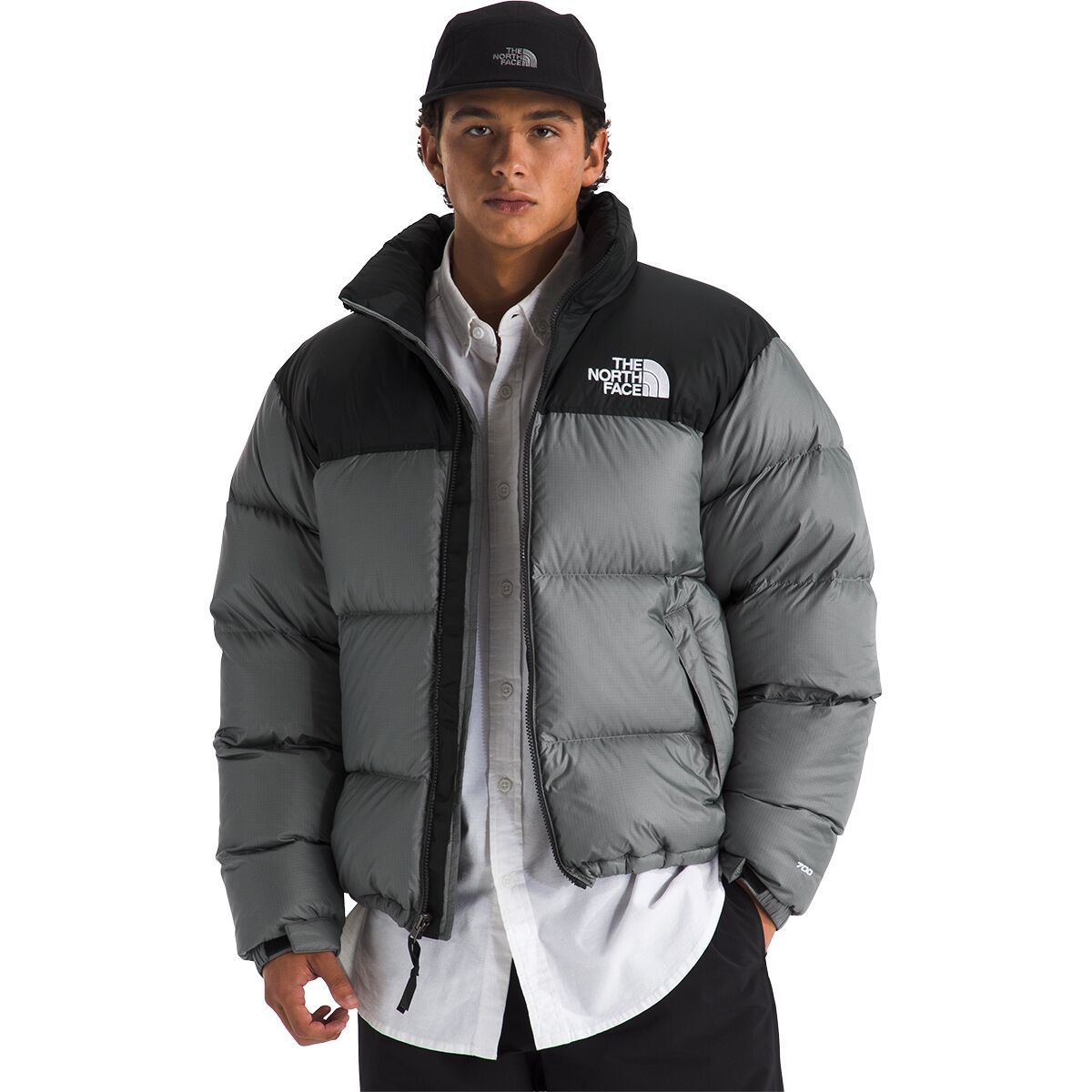 Image of The North Face 1996 Retro Nuptse Jacket - Men's Smoked Pearl/TNF Black, M