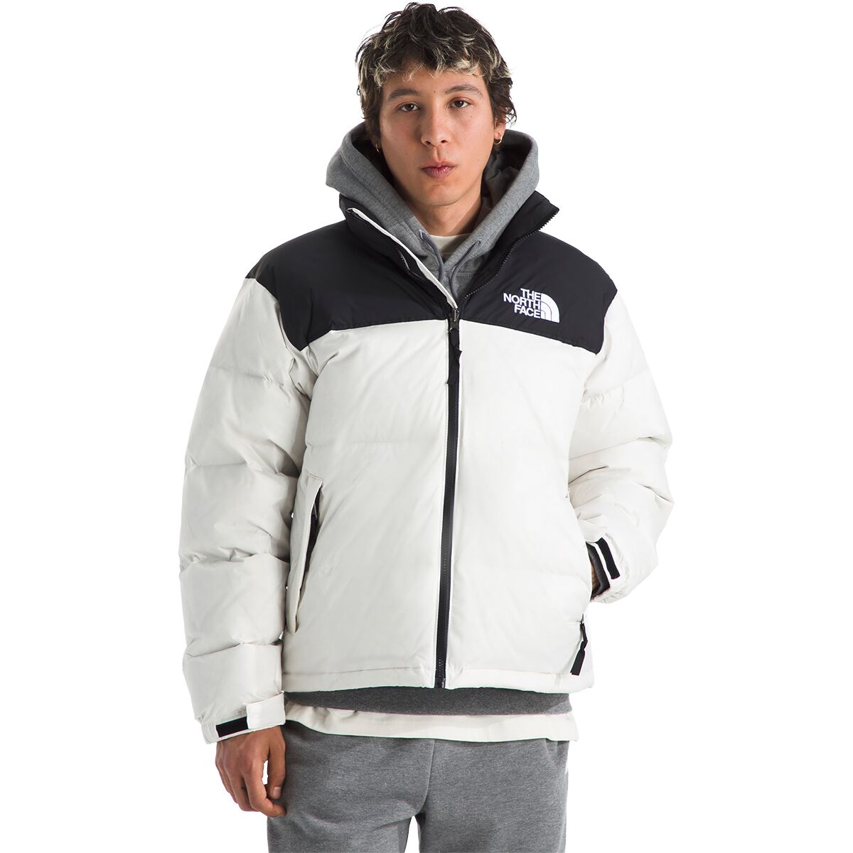 Image of The North Face 1996 Retro Nuptse Jacket - Men's White Dune/TNF Black/Recycled Down, XXL