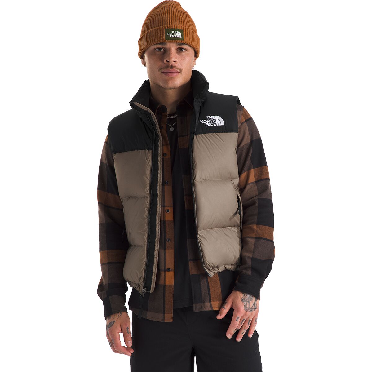 Image of The North Face 1996 Retro Nuptse Vest - Men's Mocha Brown/TNF Black, L