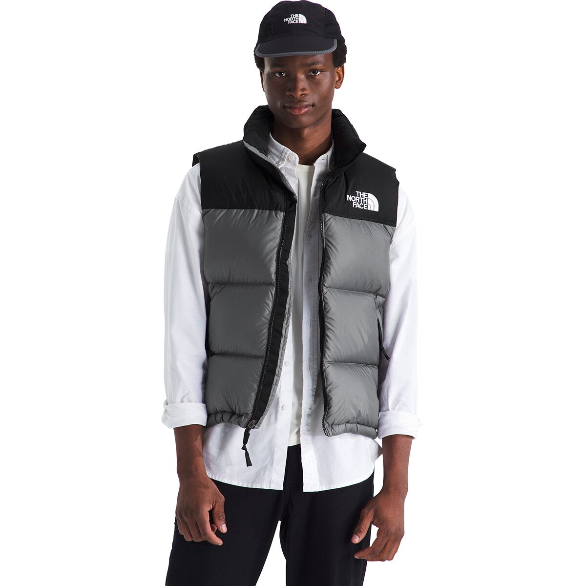 Image of The North Face 1996 Retro Nuptse Vest - Men's Smoked Pearl/TNF Black, S
