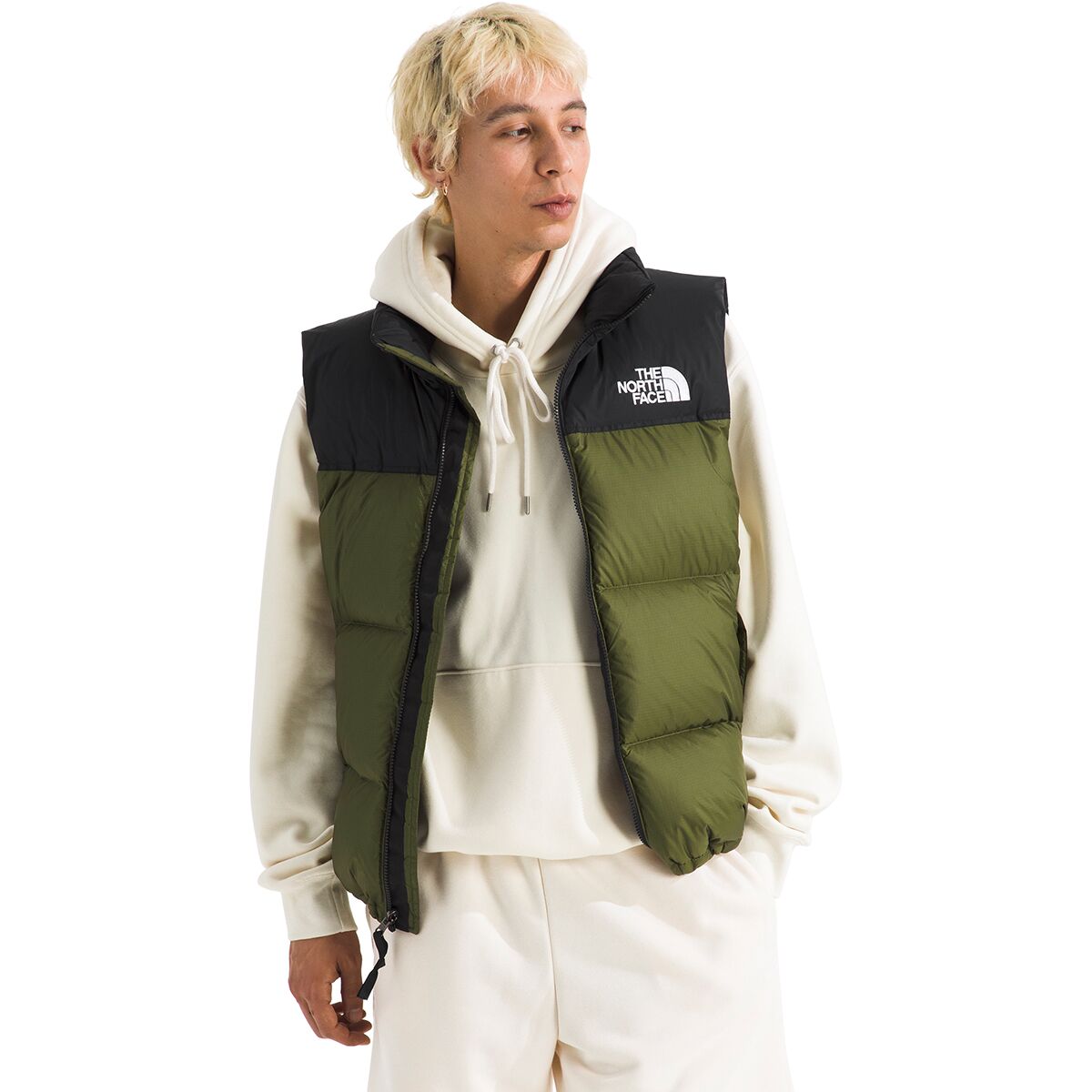 Image of The North Face 1996 Retro Nuptse Vest - Men's Woodland Green/TNF Black, S