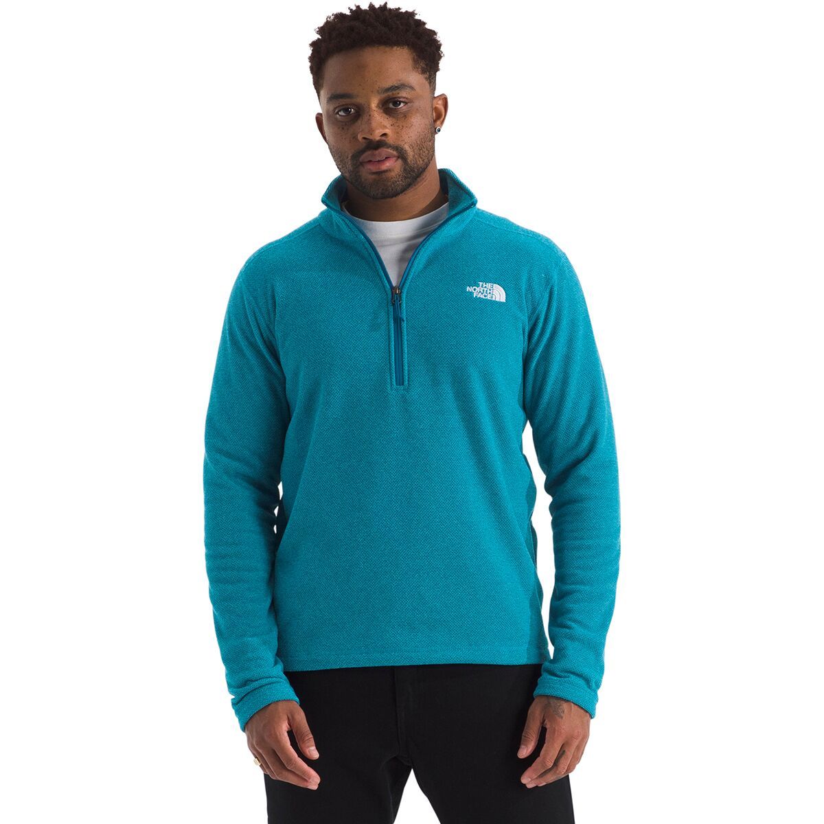 Image of The North Face Textured Cap Rock 1/4-Zip Fleece Jacket - Men's Dusk Blue Heather, XXL