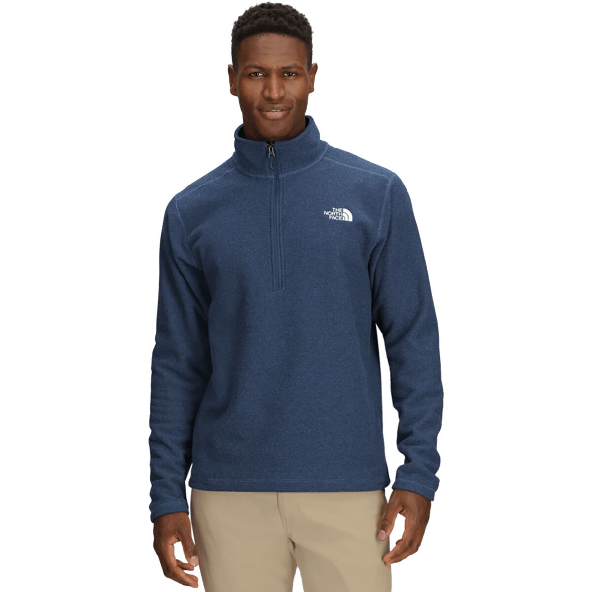 Image of The North Face Textured Cap Rock 1/4-Zip Fleece Jacket - Men's Shady Blue Heather, S