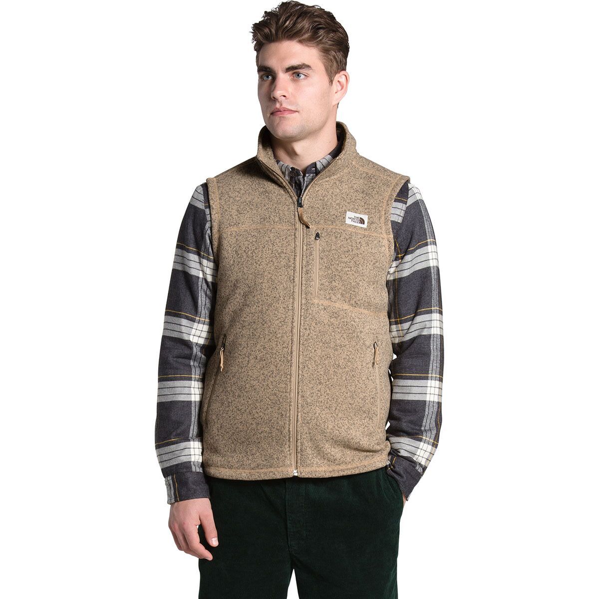 Image of The North Face Gordon Lyons Fleece Vest - Men's Hawthorne Khaki Heather, XL