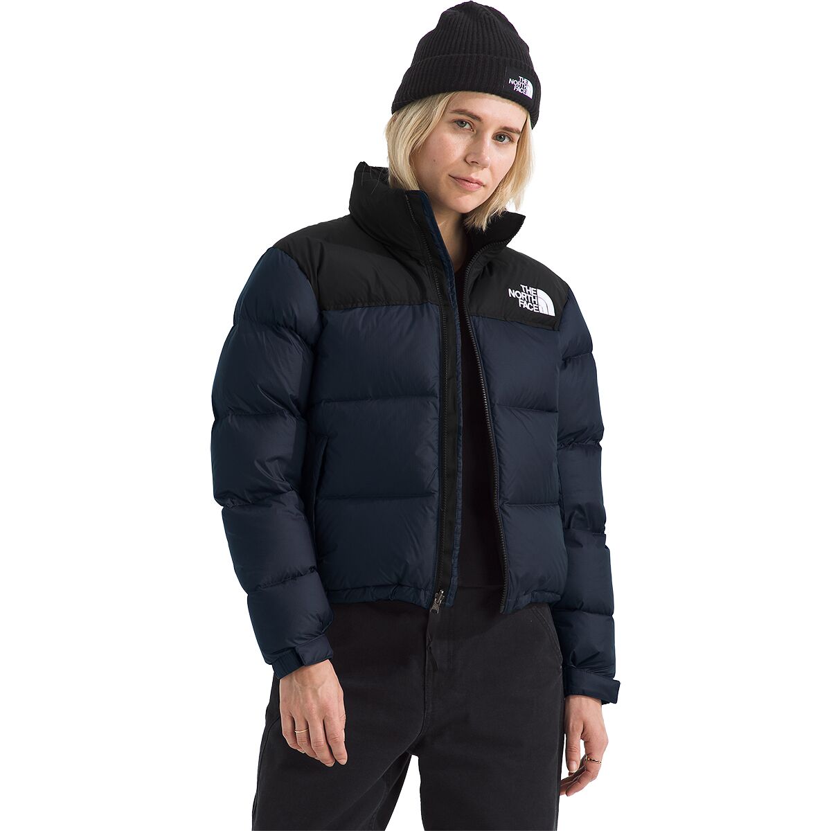 Image of The North Face 1996 Retro Nuptse Jacket - Women's Summit Navy/TNF Black/Recycled Down, XS