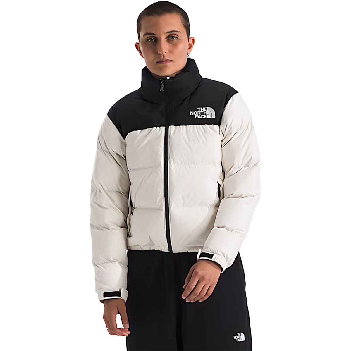 Image of The North Face 1996 Retro Nuptse Jacket - Women's White Dune/TNF Black/Recycled Down, XXL
