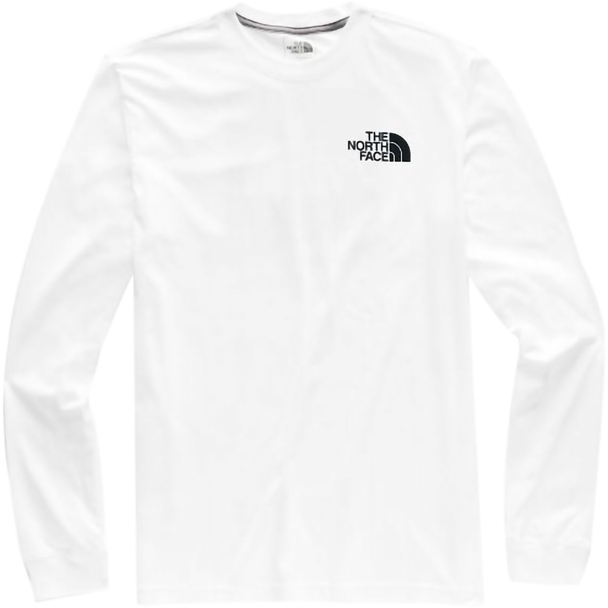 the north face men's long sleeve red box tee