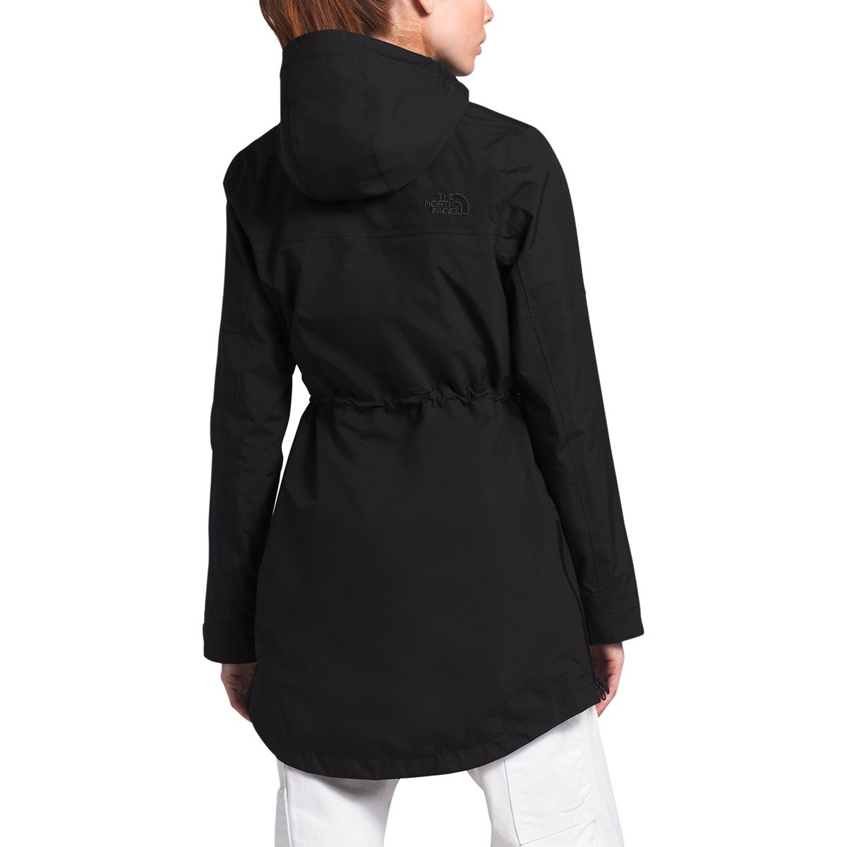 north face black trench coat