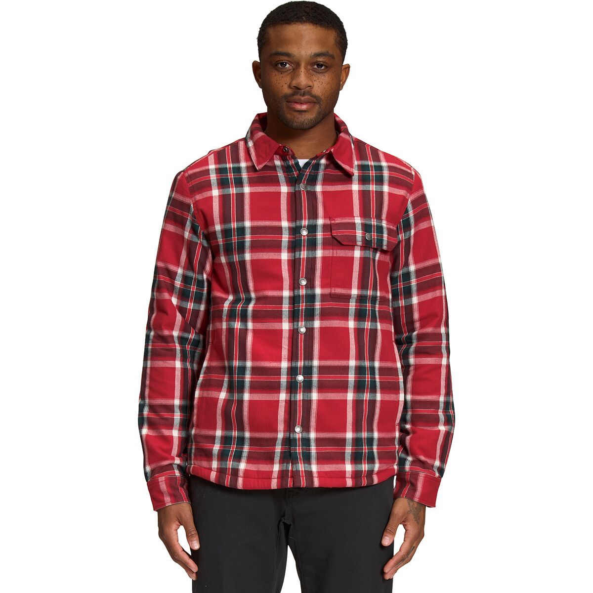The North Face Campshire Shirt - Men's Rage Red Medium Bold Shadow Plaid, L