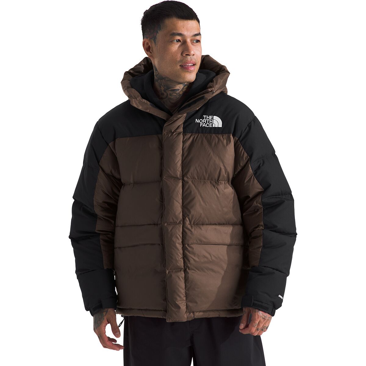 Image of The North Face HMLYN Down Parka - Men's Smokey Brown/TNF Black, XXL