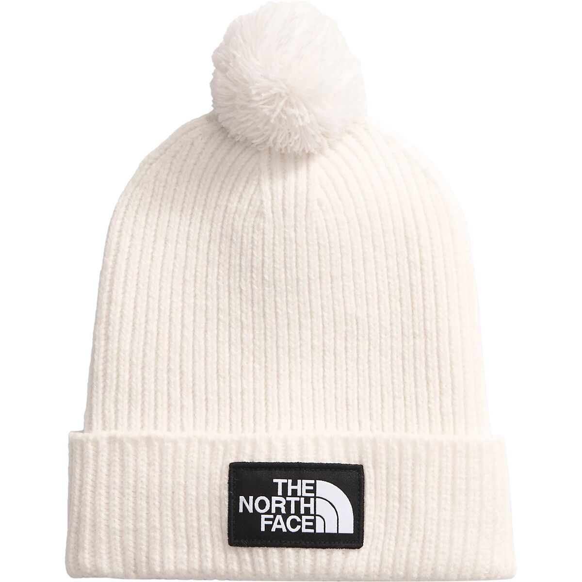 Image of The North Face The North Face Logo Box Pom Beanie White Dune, One Size