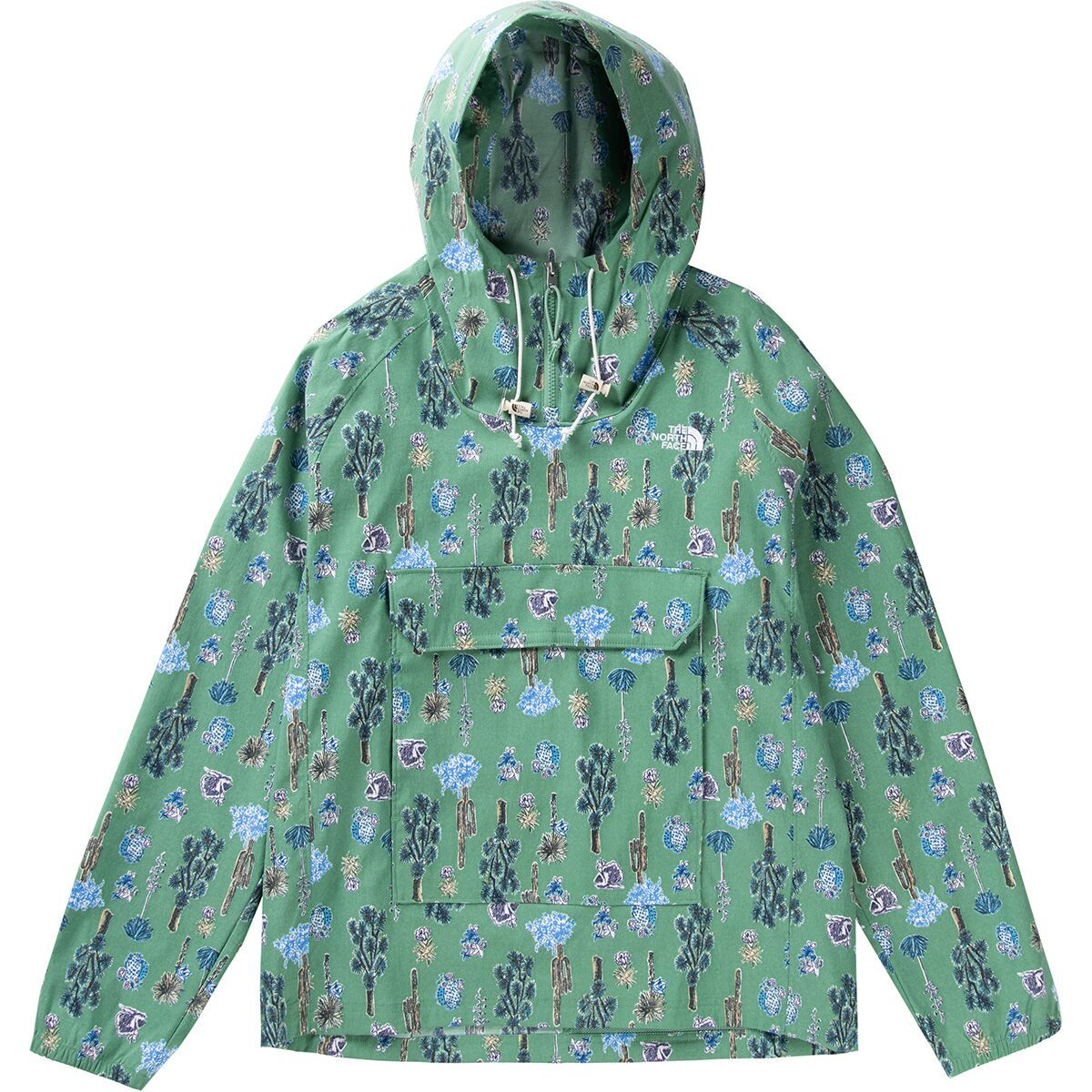 The North Face Class V Fanorak Windbreaker - Men's Deep Grass Green Cactus Study Print, XXL