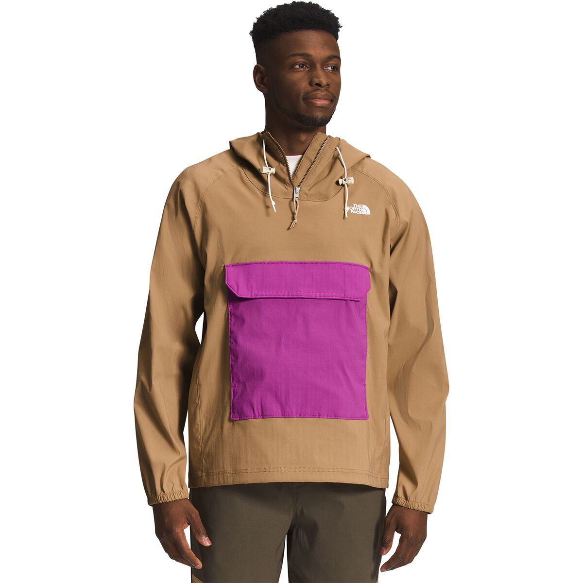 The North Face Class V Fanorak Windbreaker - Men's Utility Brown/Purple Cactus Flower, XL