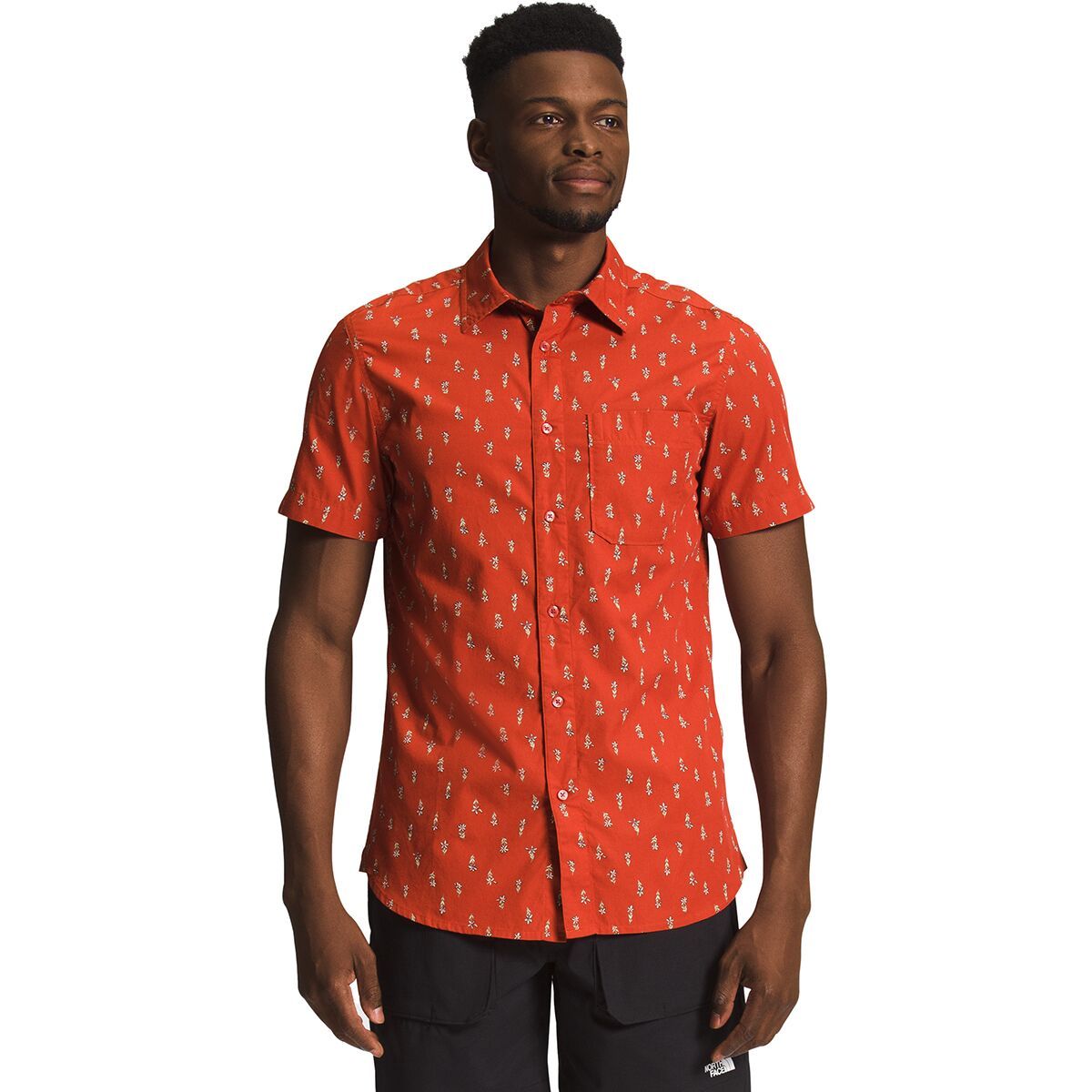 The North Face Short Sleeve Baytrail Pattern Shirt - Men's Rusted Bronze TNF Ditsy Print, L