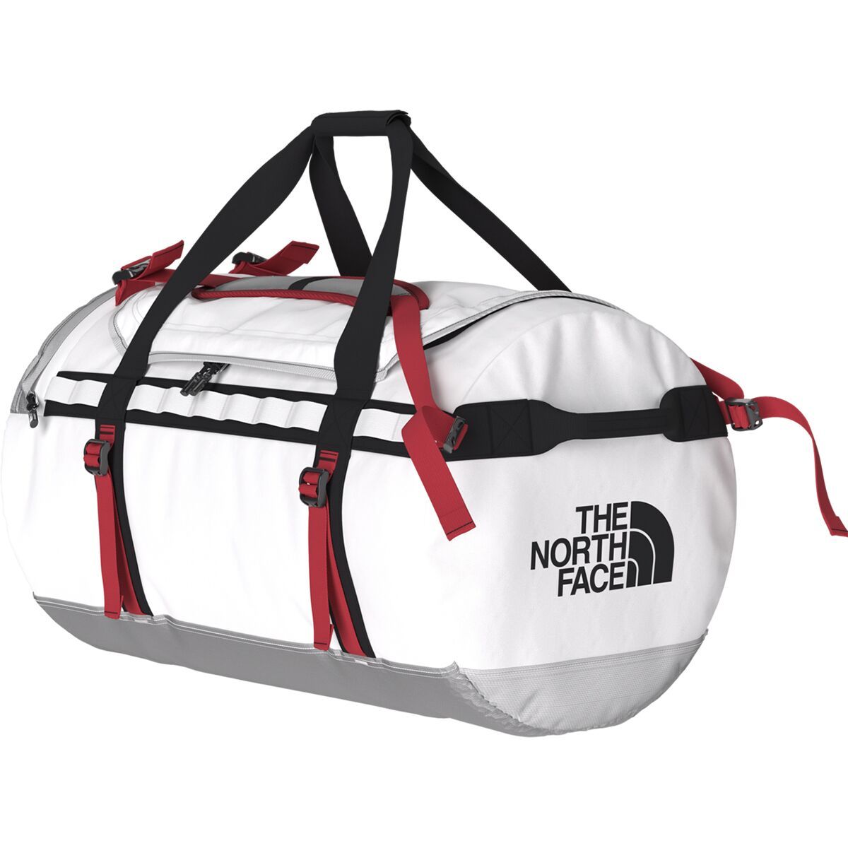 The North Face Base Camp L 95L Duffel Bag TNF White/TNF Black/Elevation Red