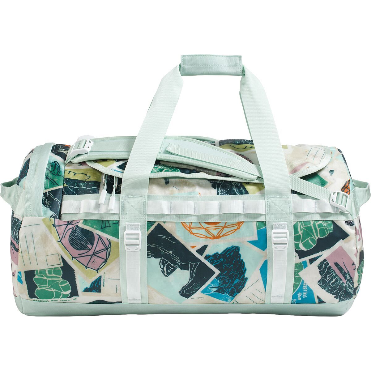 Image of The North Face Base Camp M 71L Duffel Bag Opal Frost TNF Postcards Print, One Size