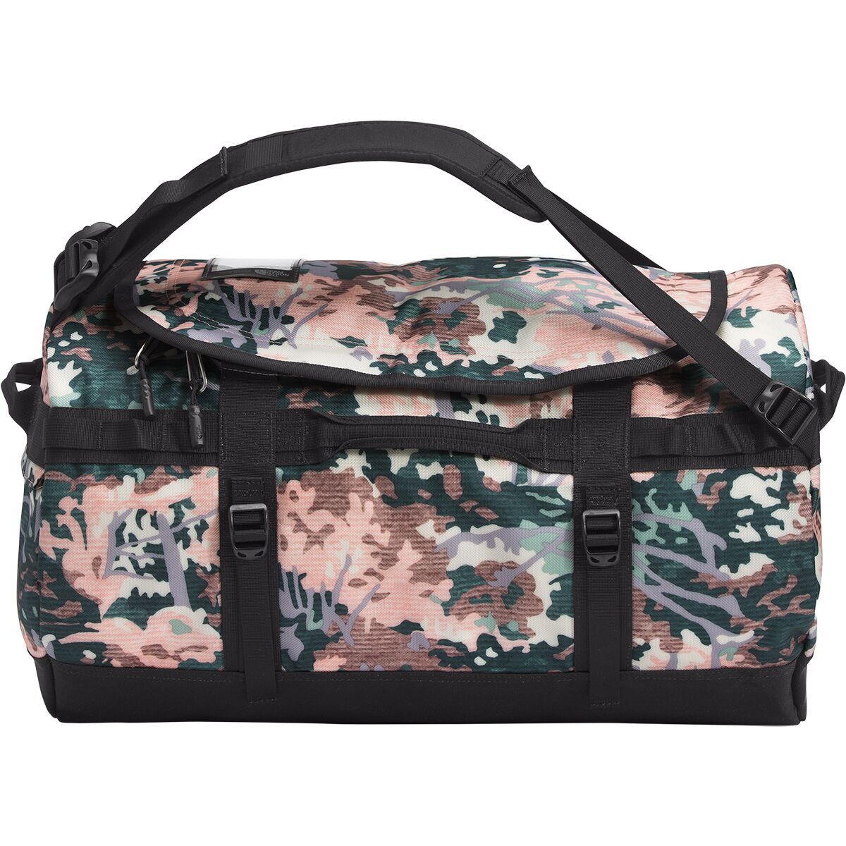 The North Face Base Camp S 50L Duffel Bag Rose Tan Canvas Paint Print/TNF Black, One Size