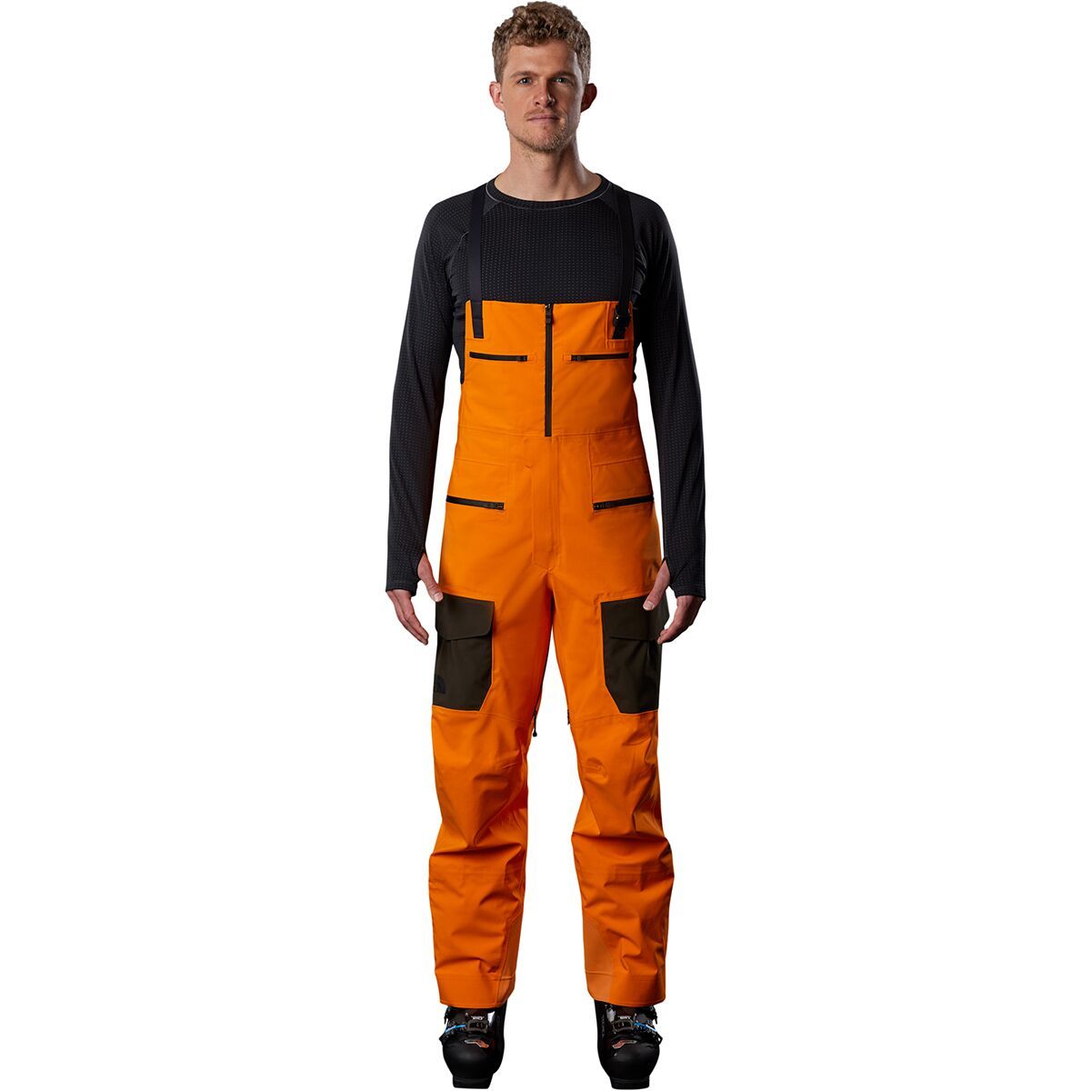 The North Face A-CAD FUTURELIGHT Bib Pant - Men's Vivid Orange/Rosin Green, M/Reg
