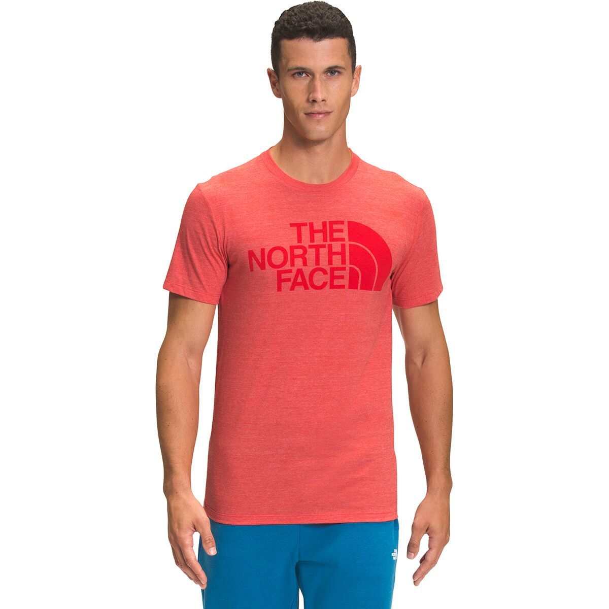 The North Face Half Dome Tri-Blend T-Shirt - Men's Horizon Red Heather, XS