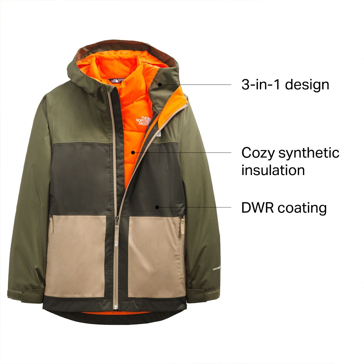 North face 3 sale in 1 kids