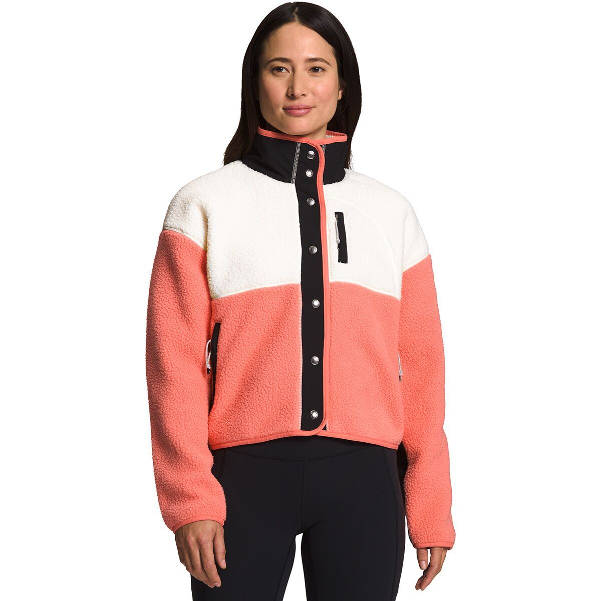 The North Face Cragmont Fleece Jacket - Women's Coral Sunrise/TNF Black/Gardenia White, 3XL