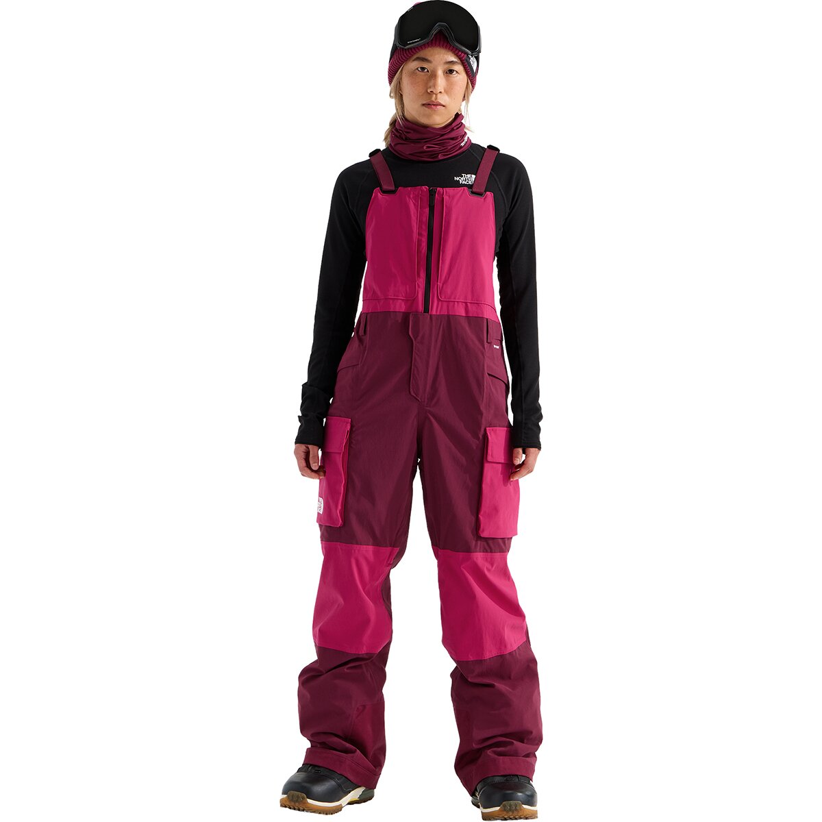Image of The North Face Freedom Bib Pant - Women's Burgundy Crush/Lali Guran, XS/Reg
