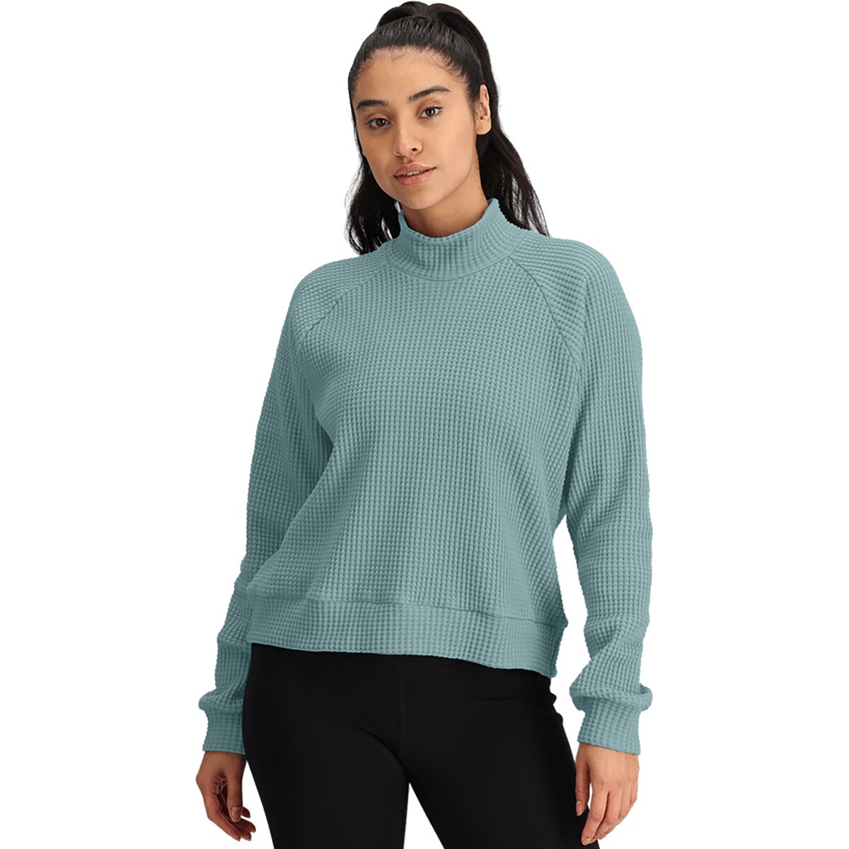 Image of The North Face Mock Neck Chabot Top - Women's Blue Eclipse, S