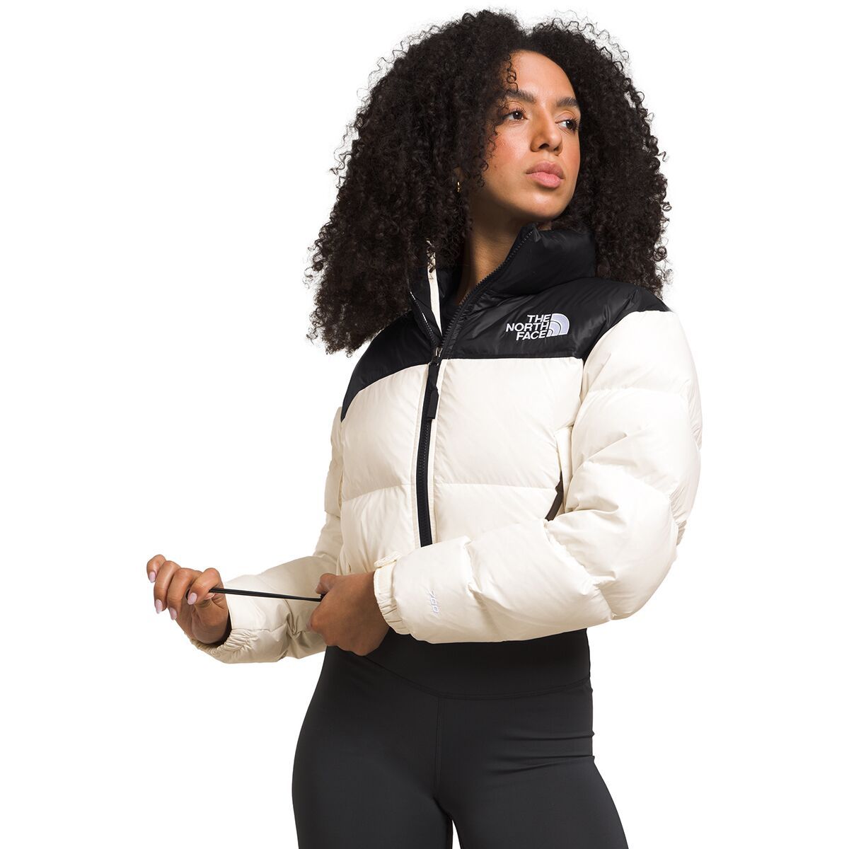 The North Face Nuptse Short Jacket - Women's Gardenia White/TNF Black, XS