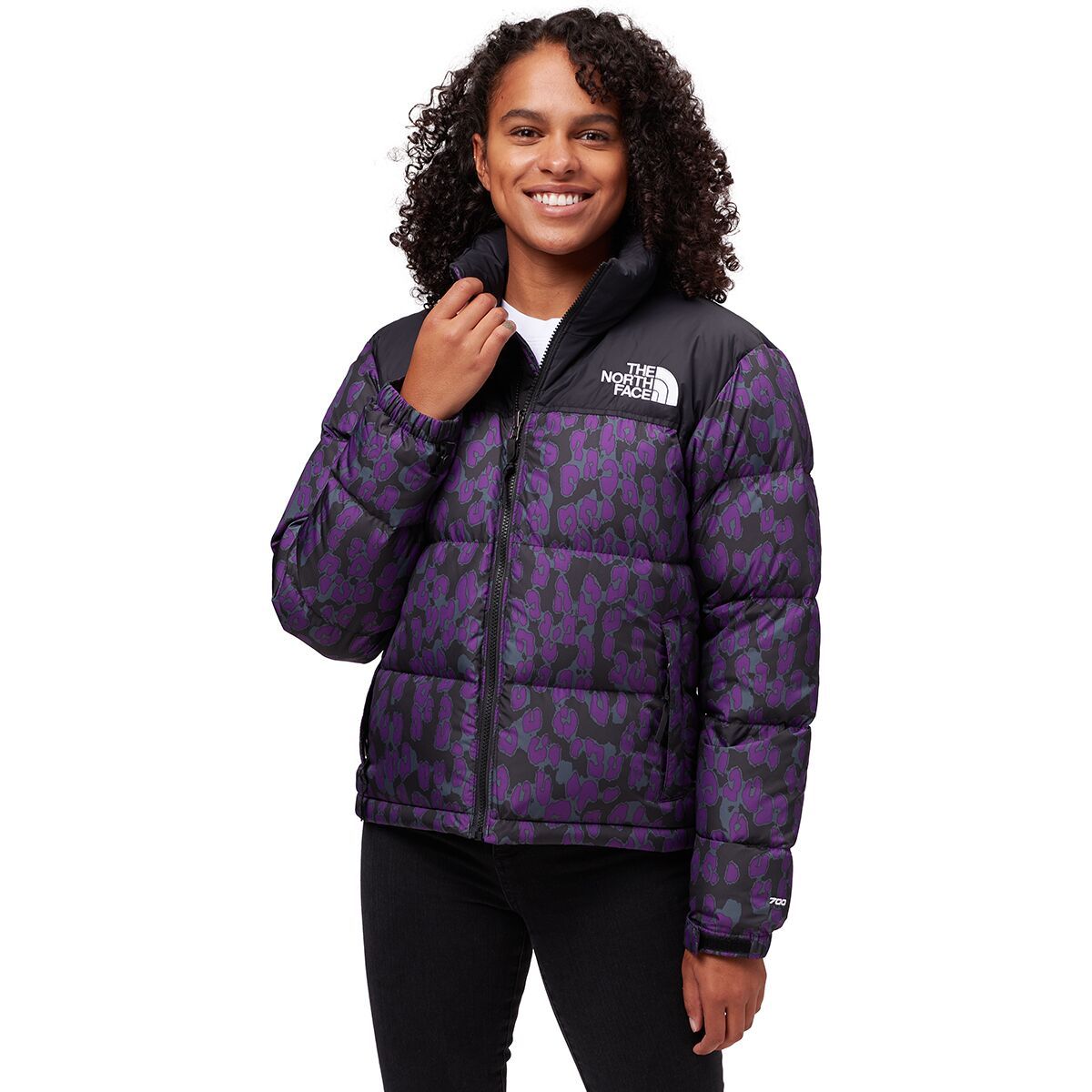 The North Face Printed 1996 Retro Nuptse Jacket - Women's Gravity Purple Leopard Print, M