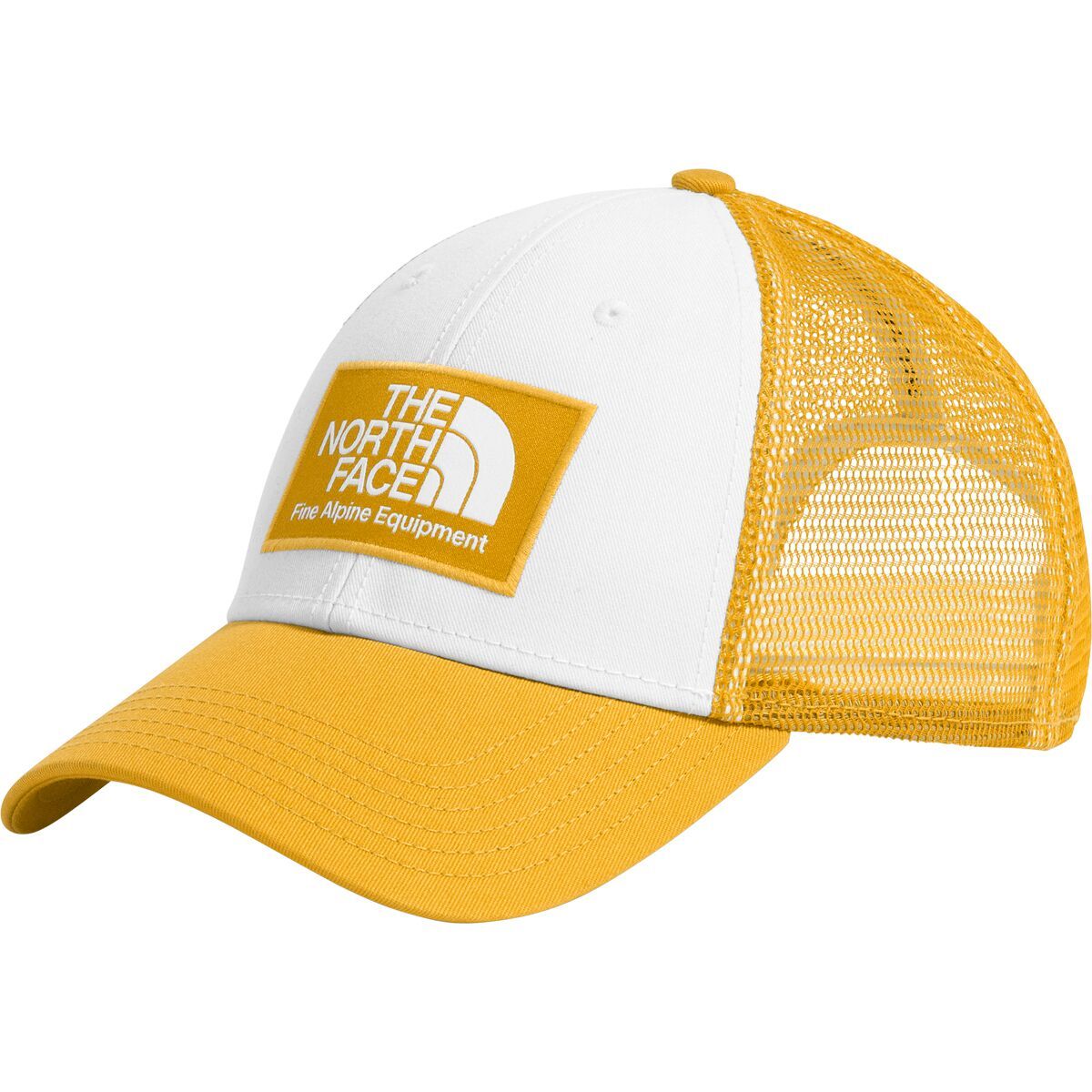 Image of The North Face Mudder Trucker Hat - Men's TNF White/Turmeric, One Size