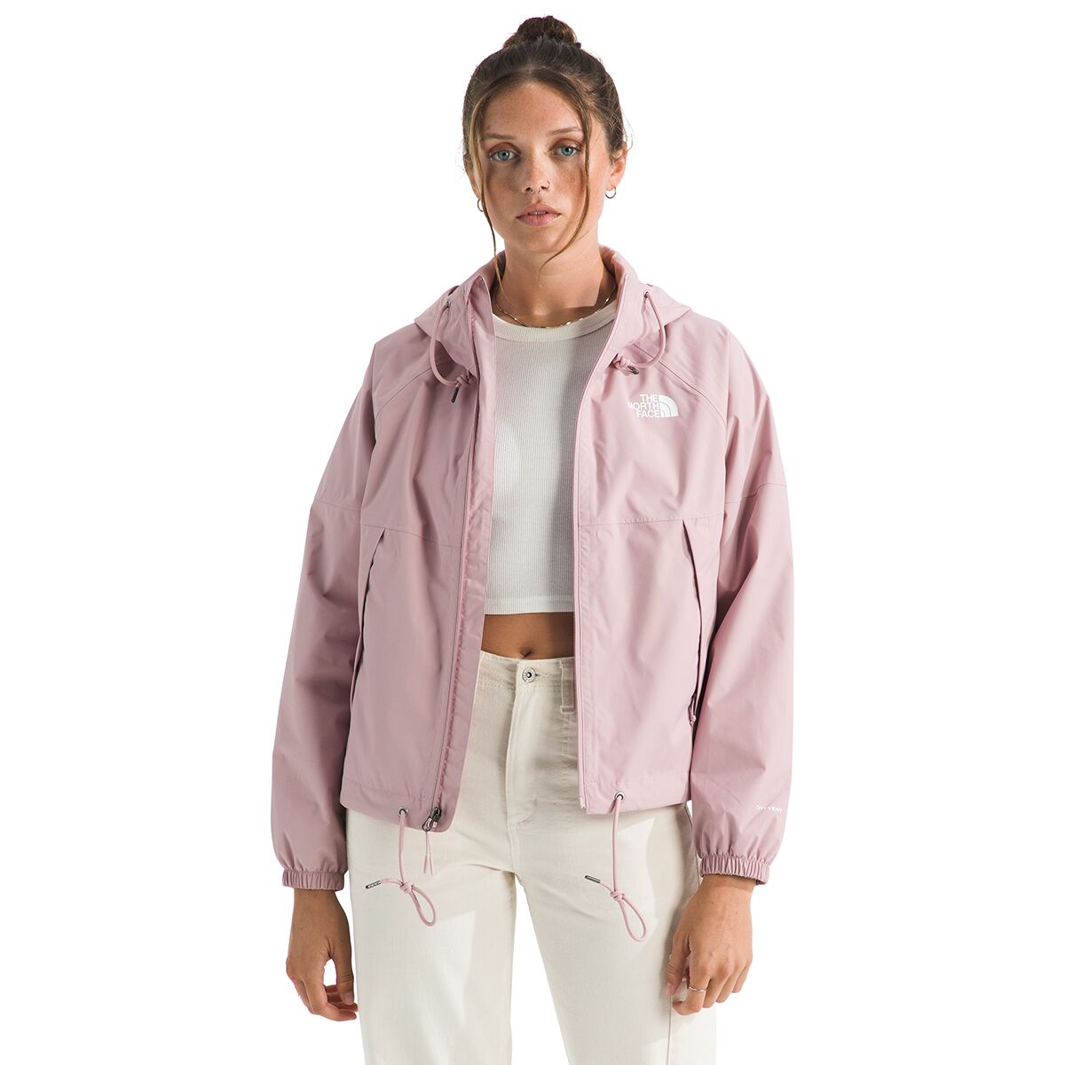 Image of The North Face Antora Rain Hooded Jacket - Women's Metal Pink, XS