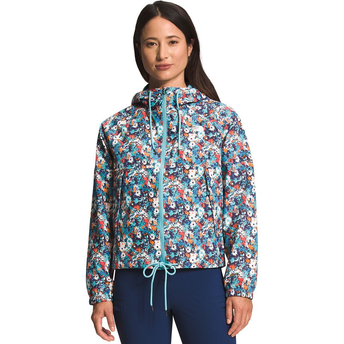 The North Face Antora Rain Hooded Jacket - Women's Reef Waters Wild Daisy Print, L