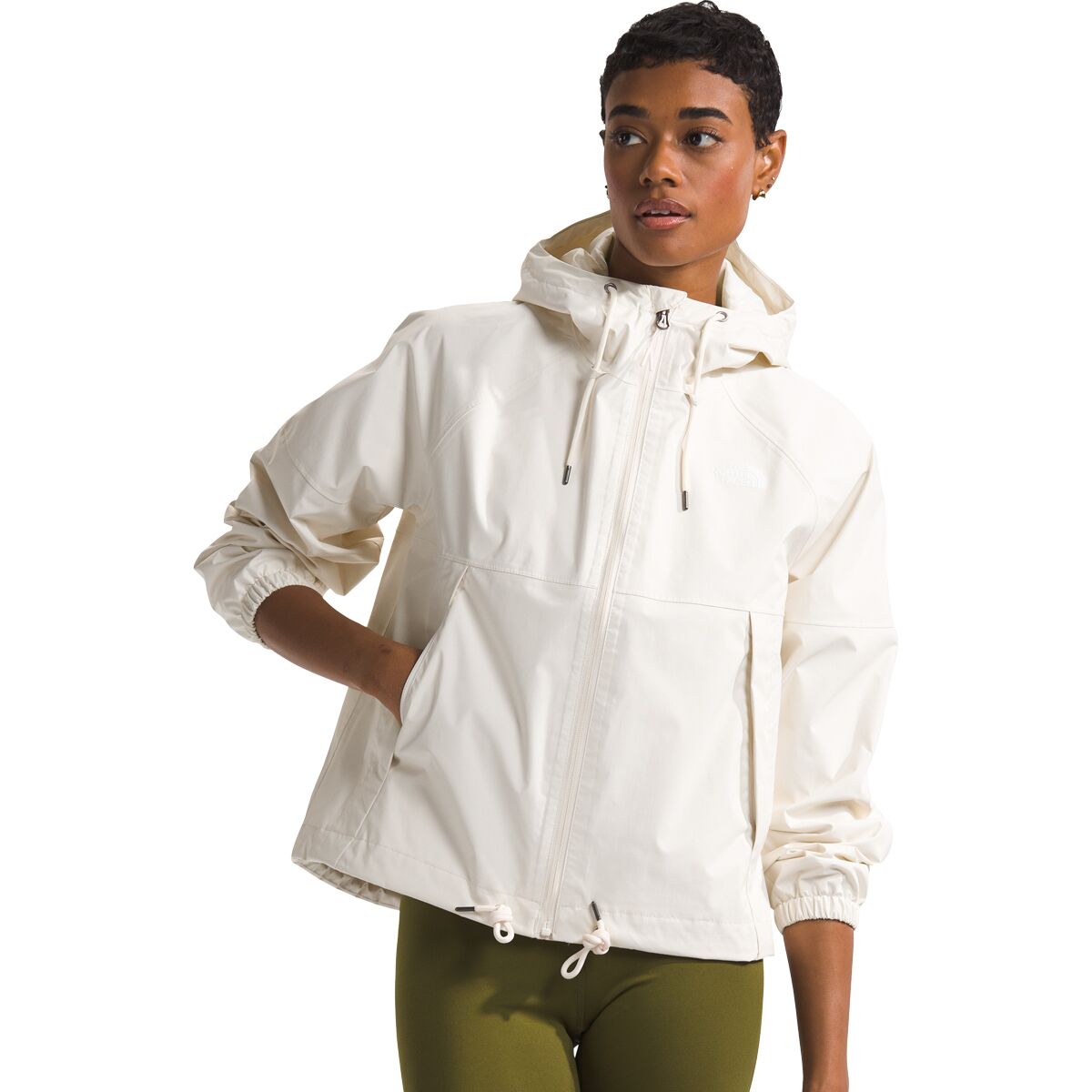 Image of The North Face Antora Rain Hooded Jacket - Women's White Dune, XL