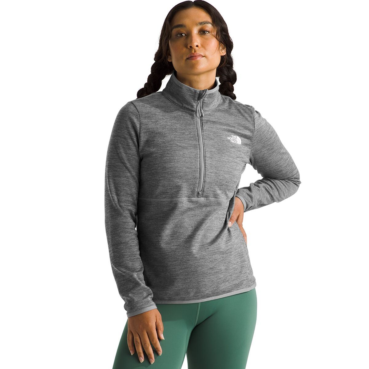 Image of The North Face Canyonlands 1/4-Zip Pullover - Women's TNF Medium Grey Heather/NPF, S