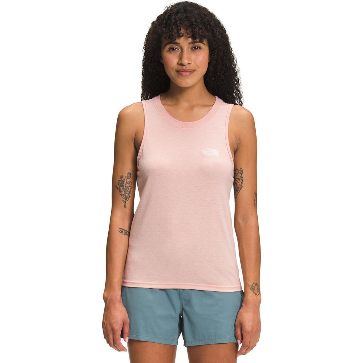 The North Face Simple Logo Tri-Blend Tank Top - Women's Evening Sand Pink Heather, XXL