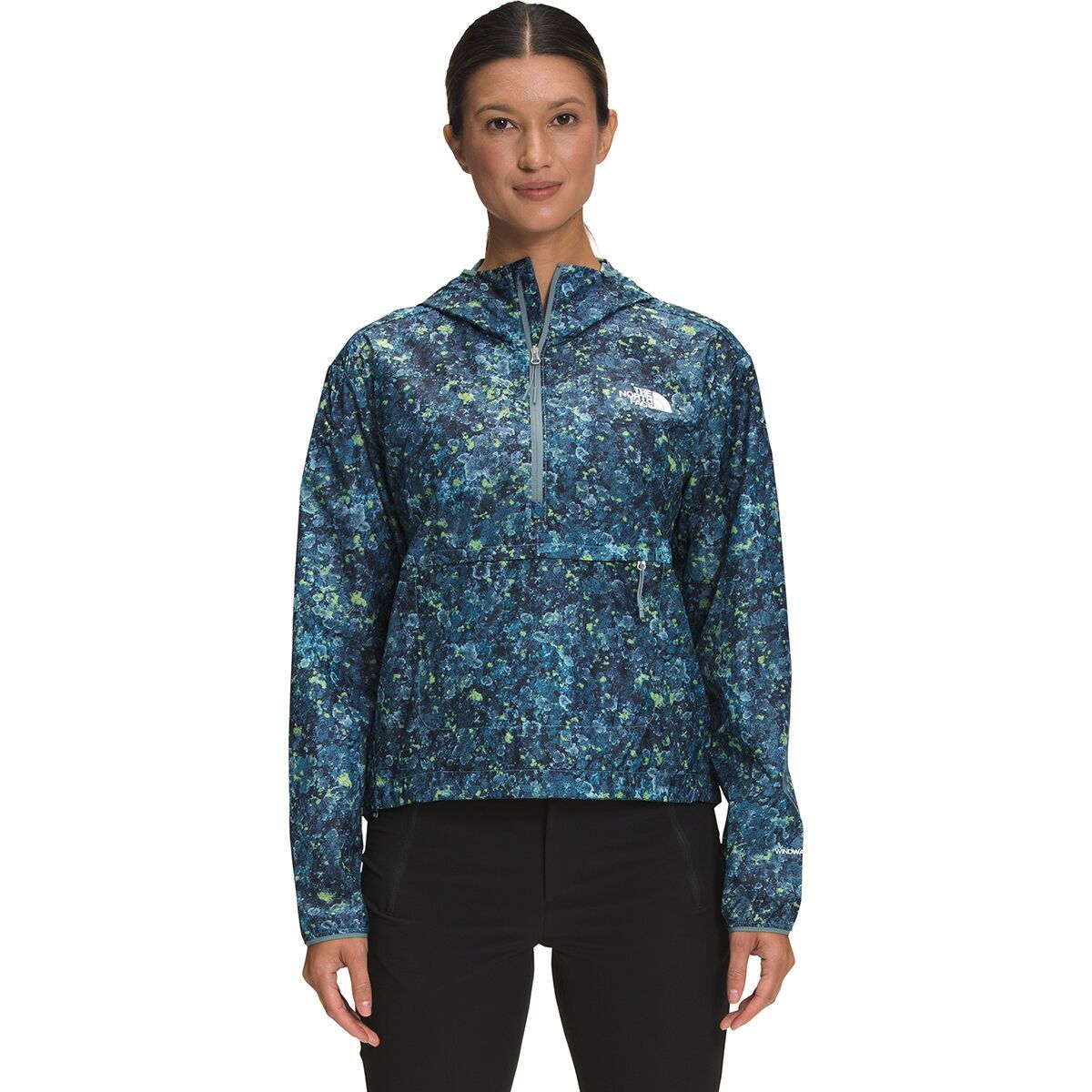 The North Face Windy Peak Printed Anorak - Women's Beta Blue Lichen Print, XS