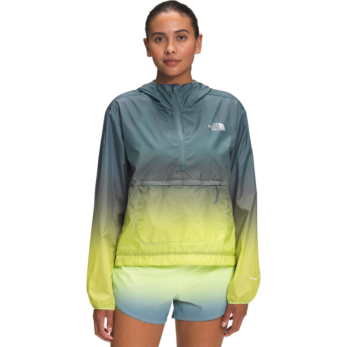 The North Face Windy Peak Printed Anorak - Women's Goblin Blue Ombre Sky Print, XL